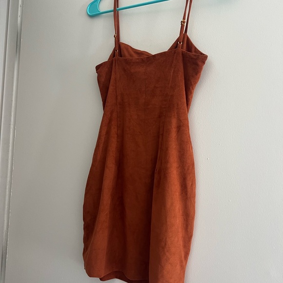 Chic Rust Mini Dress - Picture 2 of 4